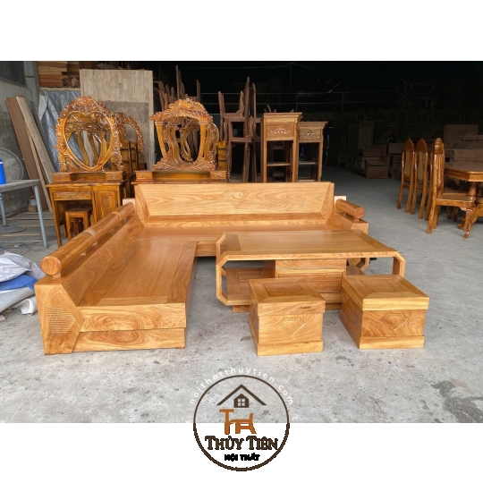 Bàn ghế sofa góc kim cương 