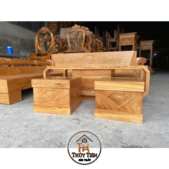 Bàn ghế sofa góc kim cương 