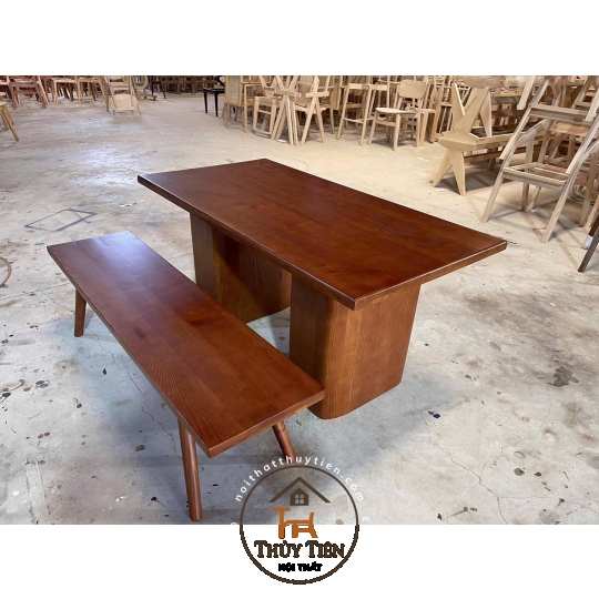 ❤️ Trả khách bàn và ghế băng theo mẫu khách, kích thước 1.4m gỗ Ash🍀🍀