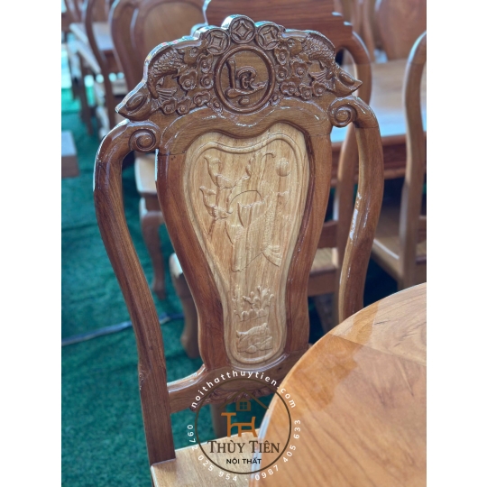 Bộ bàn ăn gỗ căm xe- BBAGCXE 002