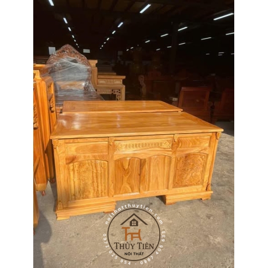 Bàn làm việc gỗ gõ đỏ- BLVGGD 003