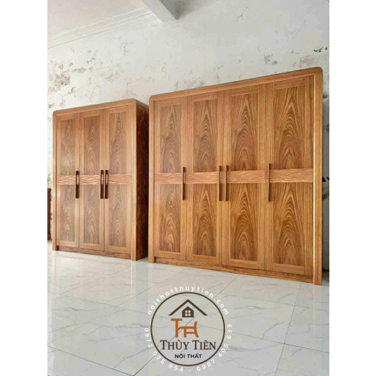 Tủ áo cánh kính gỗ hương xám
