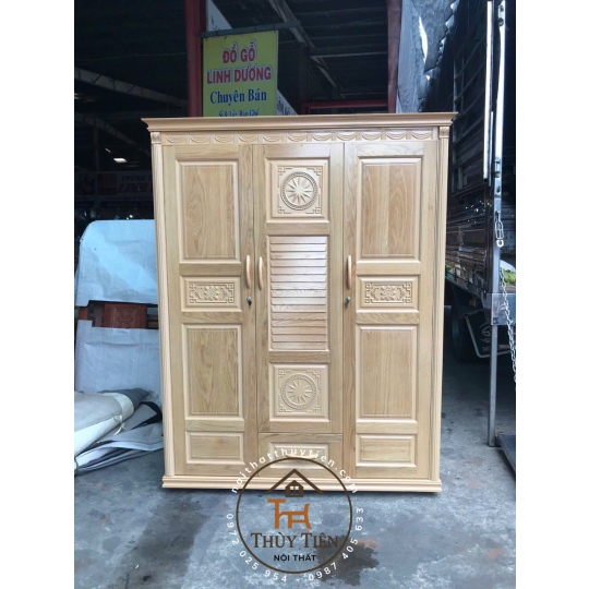 Mẫu tủ quần áo sồi phủ