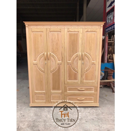 Mẫu tủ quần áo sồi phủ