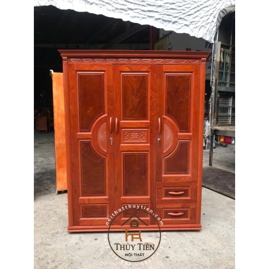 Mẫu tủ quần áo xoan phủ