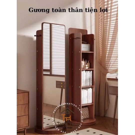 Gương xoay phía sau để đồ dc ạ 