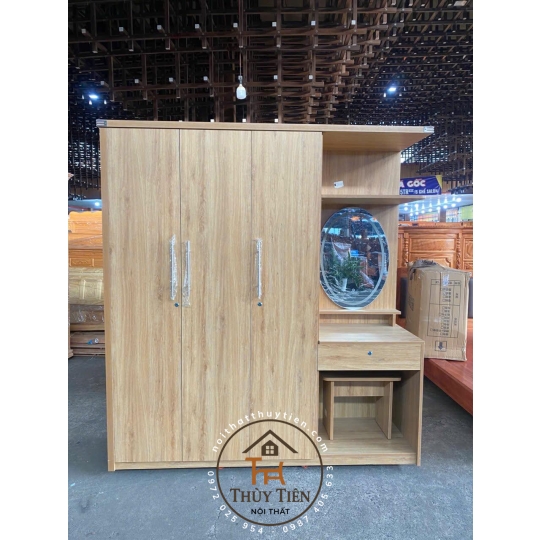 Tủ quần áo MDF mẫu mới kèm bàn trang điểm