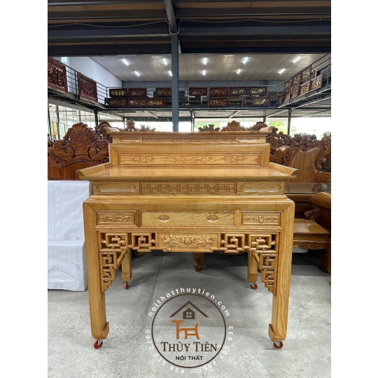 Mẫu bàn cúng gỗ sồi