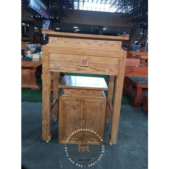 Mẫu bàn cúng gỗ sồi