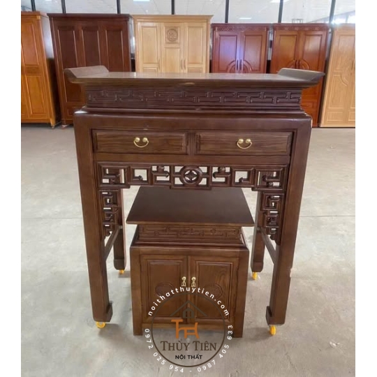 Mẫu bàn cúng gỗ sồi