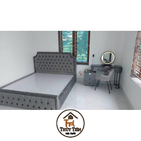 Giường bọc nỉ nhung cao cấp 