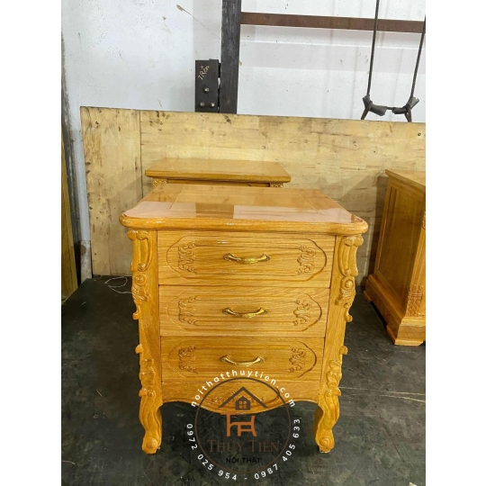 Mẫu tủ đầu giường gỗ gõ đỏ