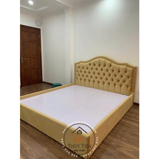 Giường bọc nỉ nhung cao cấp 