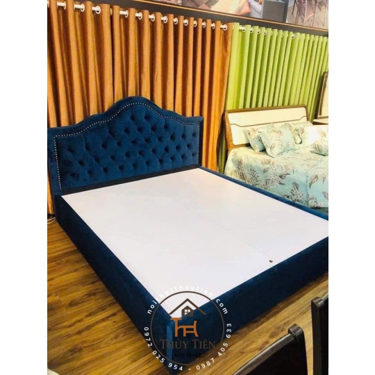 Giường bọc nỉ nhung cao cấp 