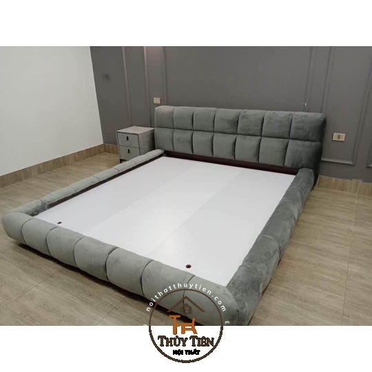 Giường bọc nỉ nhung cao cấp 
