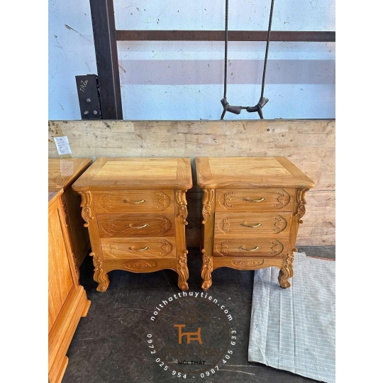 Mẫu tủ đầu giường gỗ gõ đỏ