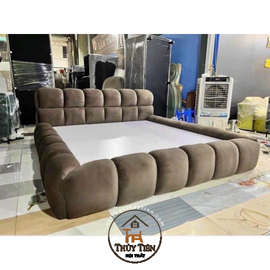 Giường bọc nỉ nhung cao cấp 