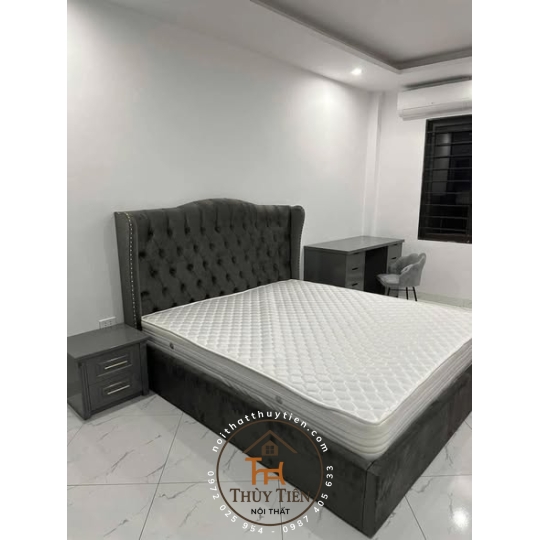 Giường bọc nỉ nhung cao cấp 
