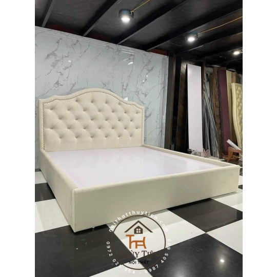 Giường bọc nỉ nhung cao cấp 