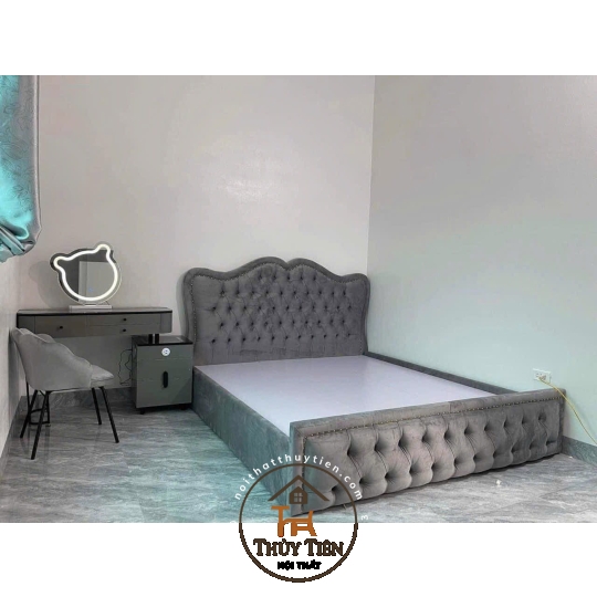 Giường bọc nỉ nhung cao cấp 