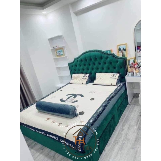 Giường bọc nỉ nhung cao cấp 