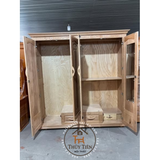 Tủ quần áo sồi  tự nhiên ngang 2m2 