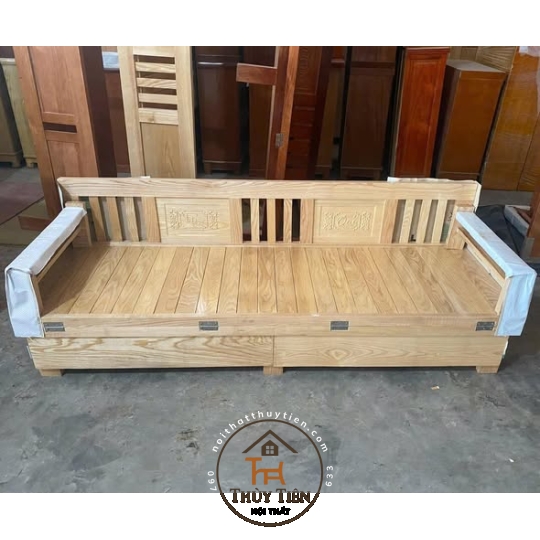 Ghế gấp- Giường gấp đa năng thông minh- Trường Kỷ gỗ sồi  có hộc kéo