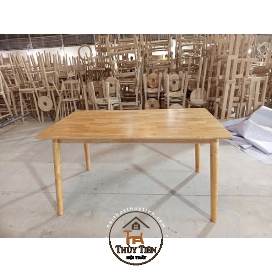 Bàn ăn lunar tròn & chữ nhật gỗ cao su 