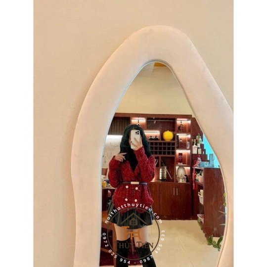 Gương hạt đậu bọc nỉ 70*1m7