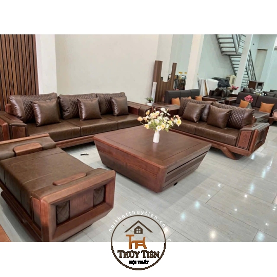 Sofa gỗ sồi hàng dày siu VIP ✅Nhận đặt làm theo yêu cầu