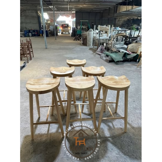 GHẾ BAR MẶT LÕM - ĐƠN GIÃN - TINH TẾ gỗ cao su