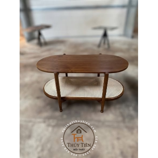  BÀN TRÀ GỖ MÂY OVAL