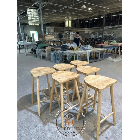 GHẾ BAR MẶT LÕM - ĐƠN GIÃN - TINH TẾ gỗ cao su
