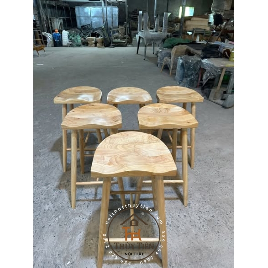 GHẾ BAR MẶT LÕM - ĐƠN GIÃN - TINH TẾ gỗ cao su