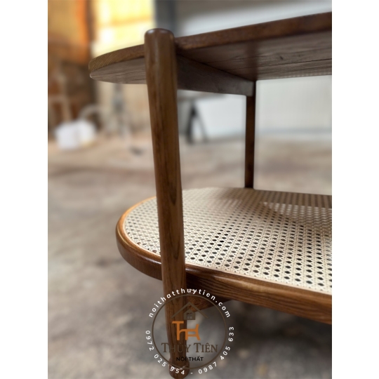  BÀN TRÀ GỖ MÂY OVAL