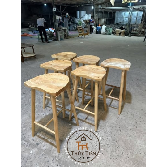 GHẾ BAR MẶT LÕM - ĐƠN GIÃN - TINH TẾ gỗ cao su