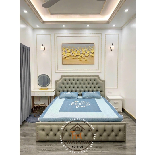Tổng hợp mẫu giường bọc nỉ , da cho khách giá tận xưởng