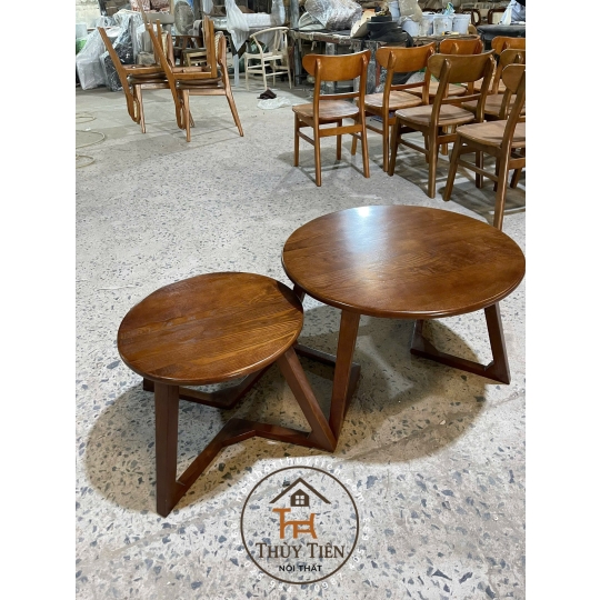 Bộ sofa kết hợp cặp bàn chân V gỗ ash