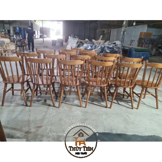 Ghế tiện trúc gỗ cao su 