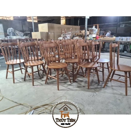 Ghế tiện trúc gỗ cao su 