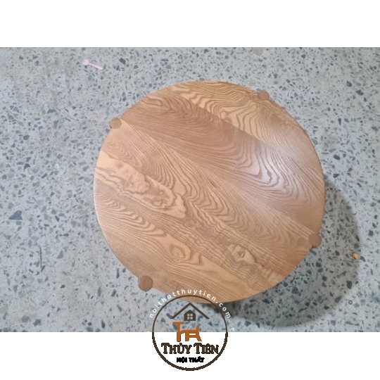 Bàn trà tròn 2 tầng gỗ tần bì