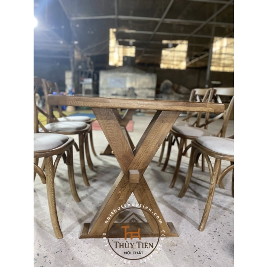 ​ Bộ Bàn Ăn Bistro + Bàn Chân Chữ X – Tinh Tế Cho Không Gian Hiện Đại   ​