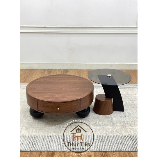 ✨Mẫu bàn decor tròn tông vân gỗ🍂