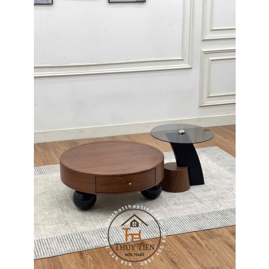✨Mẫu bàn decor tròn tông vân gỗ🍂