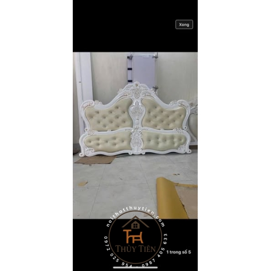 Giường tân cổ điển khung phôi nhập