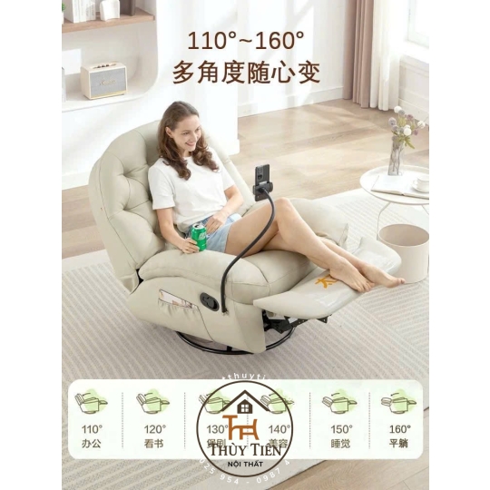 Ghế sofa xoay điều khiển tự động, kèm giá treo điện thoại
