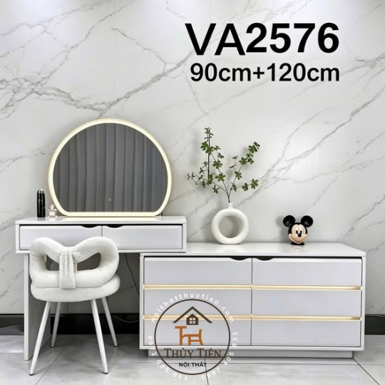 Bộ bàn ghế trang điểm hiện đại hàng gỗ thịt đẹp bền 