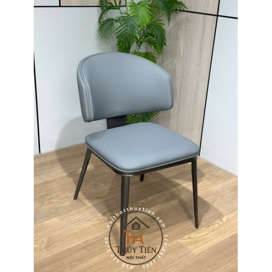 Ghế ăn Leon nhập khẩu cao cấp, ghế bọc da PU, chân côn bọc ống đồng 