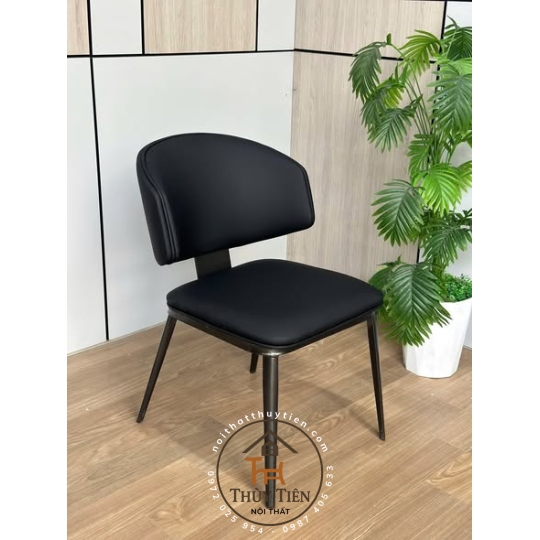 Ghế ăn Leon nhập khẩu cao cấp, ghế bọc da PU, chân côn bọc ống đồng 