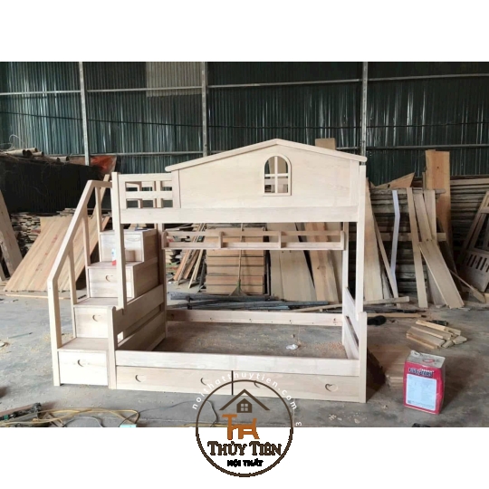 Giường tầng theo thiết kế đây ạ Chuẩn đẹp chắc